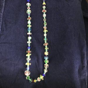Winter Sale!! Handcrafted Glass Bead Necklace 28 Inches